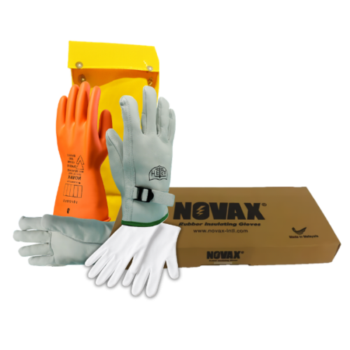 Kit de guantes dieléctricos  para trabajar hasta 7500v, clase 1, largo 14