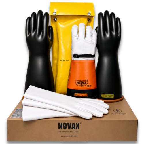 Kit de guantes dieléctricos para trabajar hasta 17000v, clase 2